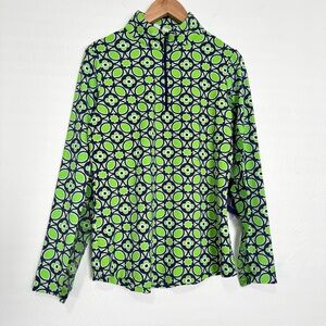 IBKUL‎ Icefil Long Sleeve Mock Neck Top Women’s Small Green Golf Performance NEW